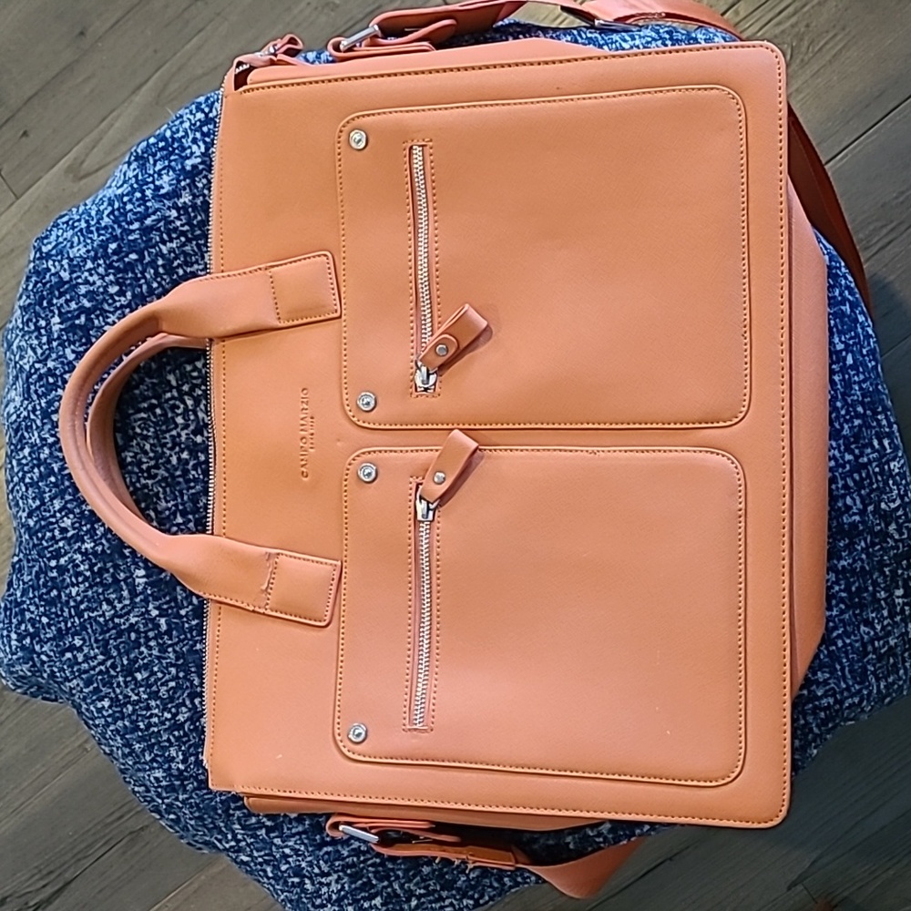 Campo Marzio Roma 1933 Leather Crossbody Laptop/Document Bag - Monte Cristo